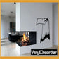 Eagle head wall decal with outlined beak and black feather wing details