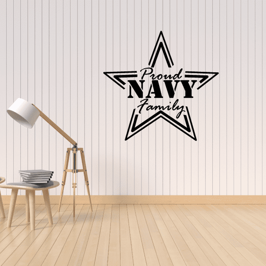 Image of Proud Navy Family Star Outline Decal