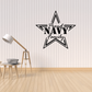 Navy family star outline wall decal with Proud NAVY lettering and Family text
