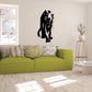 Black prowling panther silhouette decal with raised paw detail