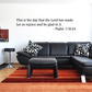 Bible verse wall decal: 'This is the day...' 'Psalm 118:24'