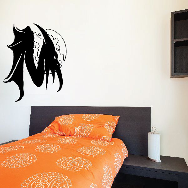 Pteranodon head wall decal in black and white
