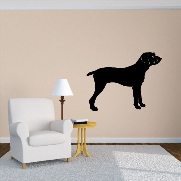 Pudelpointer decal showing a black dog silhouette with raised tail.