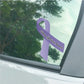 Purple awareness ribbon vinyl sticker with text 'pulmonary hypertension'