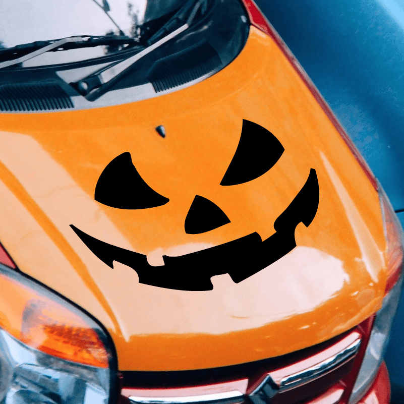 Pumpkin Face Car Decal