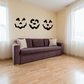 Halloween pumpkin face vinyl wall decals, three black jack-o'-lantern faces