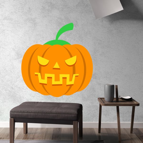 Image of Pumpkin Jack-O-Lantern Brooding Sticker