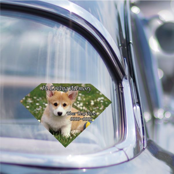 Image of Puppy Dog In Loving Memory Custom Diamond Sticker