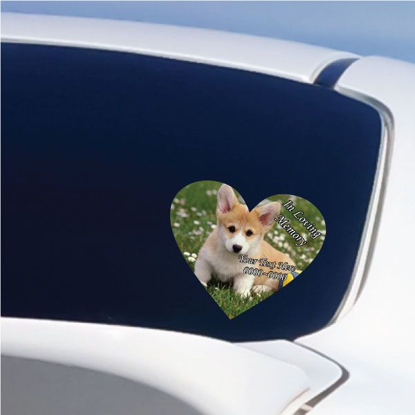 Image of Puppy Dog In Loving Memory Custom Heart Sticker