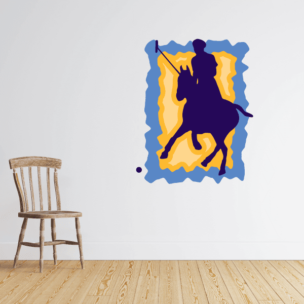 Image of Purple and Blue Polo Player Sticker