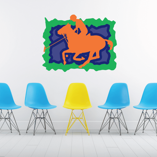 Image of Purple Orange and Green Polo Pony Sticker