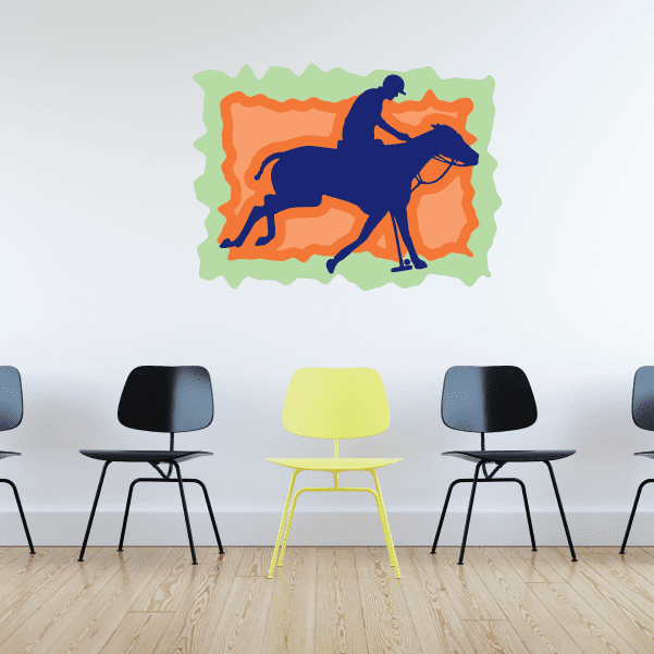 Image of Purple Orange and Green Polo Rider Sticker