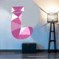 Purple origami-style J wall decal with geometric die-cut shapes