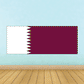 Qatar flag sticker with maroon center and white serrated edge