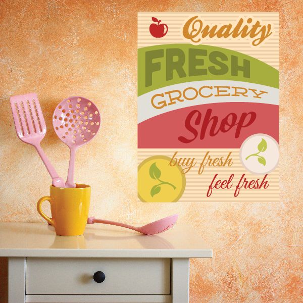 Image of Quality Fresh Grocery Shop Buy Fresh Feel Fresh Sticker