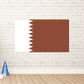 Qatar flag sticker with maroon field and white serrated stripe