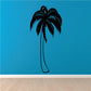 Palm tree wall decal, black vinyl silhouette with long trunk