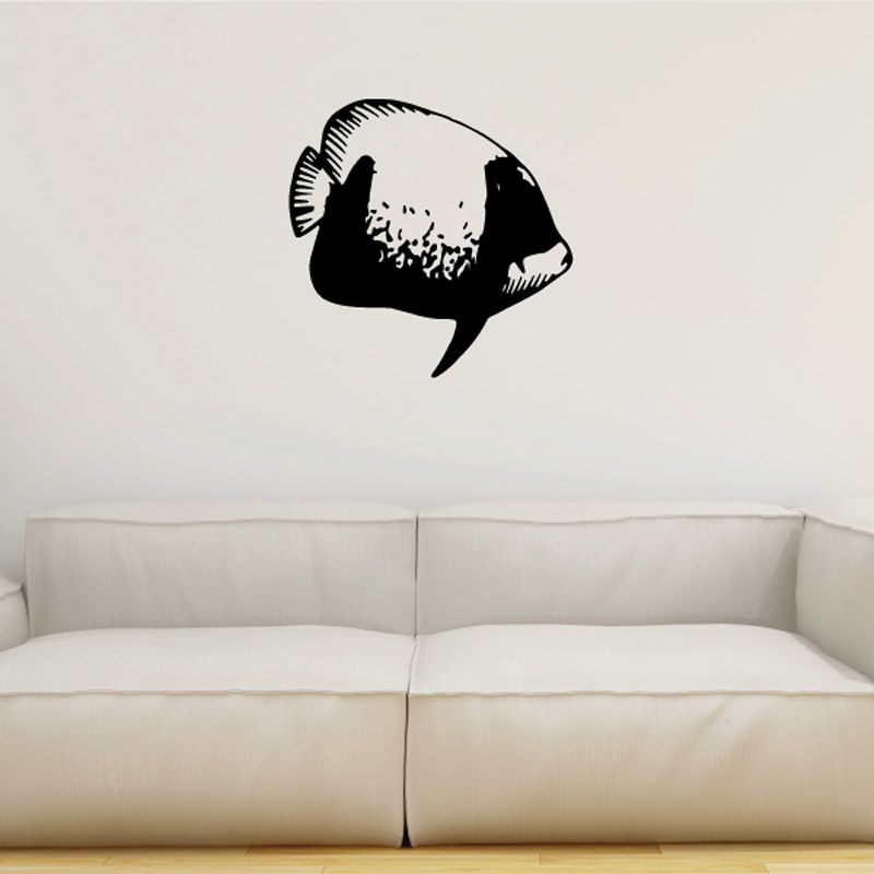 Image of Raccoon Butterfly Fish Swimming Decal