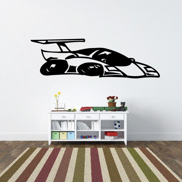 Image of Race Car Cartoon Decal