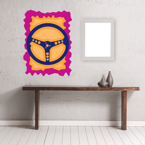 Image of Steering Wheel Vinyl Decal 