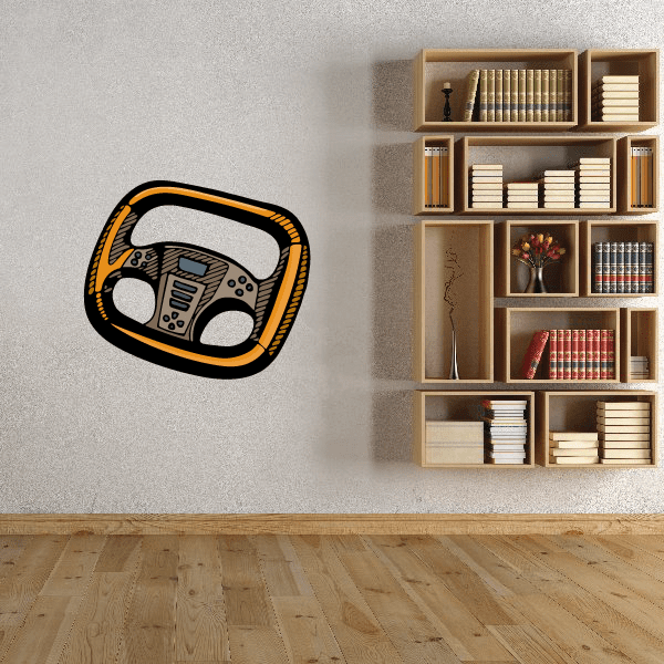 Image of Race Steering Wheel Vinyl Decal 