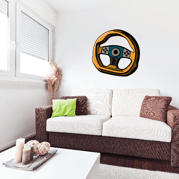 Image of Steering Wheel Vinyl Decal 