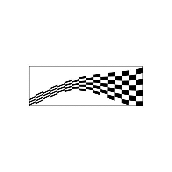 Racing checkered flag vinyl car window decal sticker, black and white
