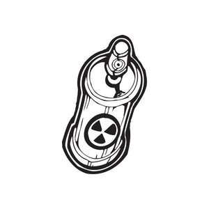 Radioactive spray can decal sticker with radiation trefoil symbol