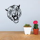 Tiger head wall decal, black and white roaring animal design