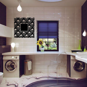 Black and white scalloped arch wall decal vinyl pattern