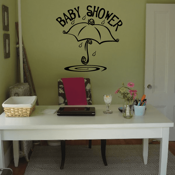 Image of Raining Baby Shower Umbrella Wall Decal