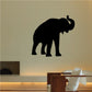 Black elephant wall decal with raised trunk, standing silhouette