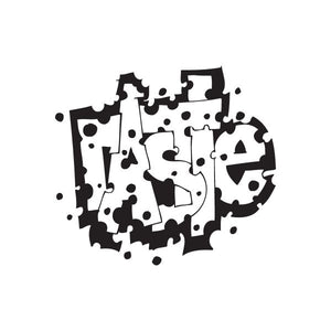 Rastle graffiti decal, black street-style lettering with splatter accents