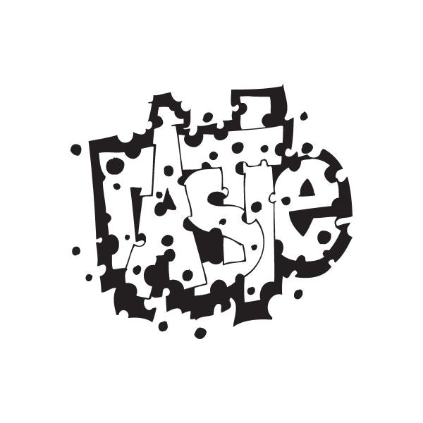Rastle graffiti decal, black street-style lettering with splatter accents