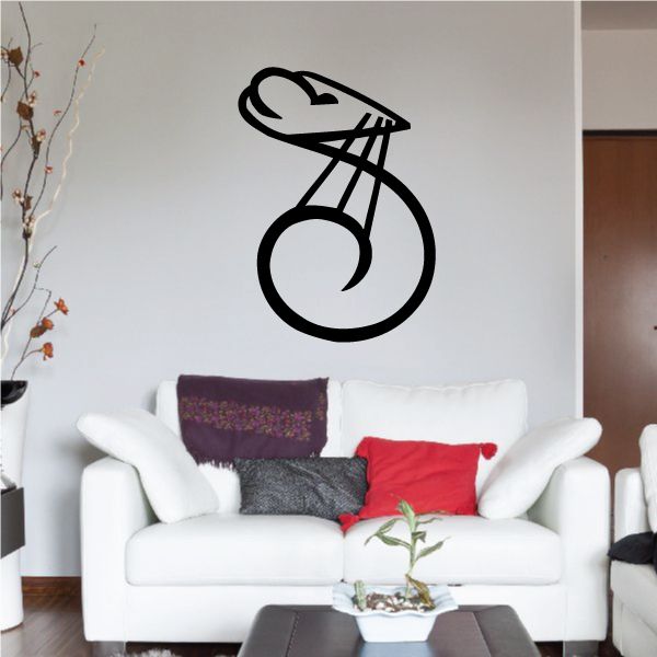 Black Chinese zodiac rat symbol wall decal