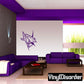 Purple stylized shark head vinyl wall decal