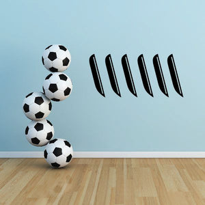 Soccer ball and black blade wall decal