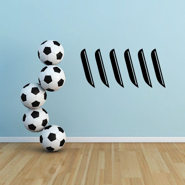 Soccer ball and black blade wall decal