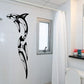 Black tribal whale fin wall decal with bold linework