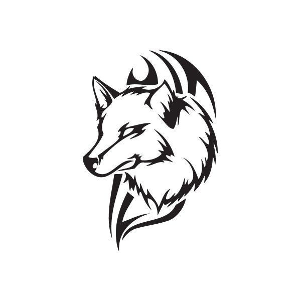 Image of Razor Style Wolf Head Decal