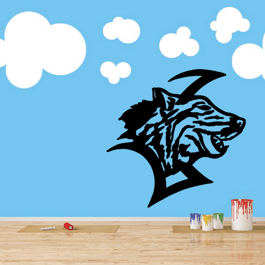 Image of Razor Style Wolf Head Decal