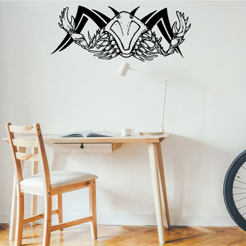Razor wave crab tattoo-style decal with dark line art