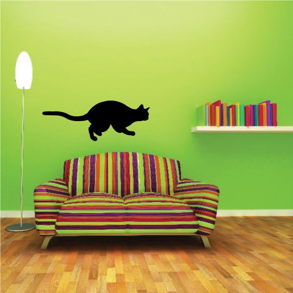 Image of Ready to Pounce Cat Silhouette Decal