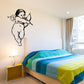 Cupid angel Valentine's Day wall decal, black cherub figure with bow and arrow