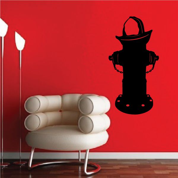 Black fire hydrant wall decal silhouette