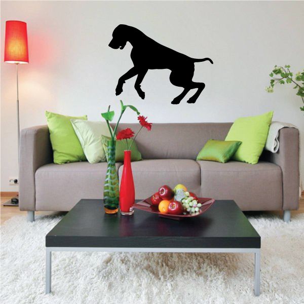 Black rearing hound dog silhouette wall decal