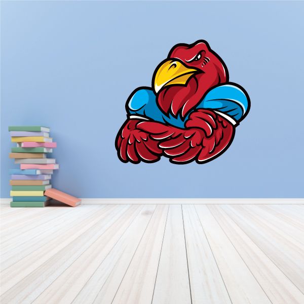 Image of Red Bird Mascot Wall Decal - Vinyl Car Sticker - Uscolor004