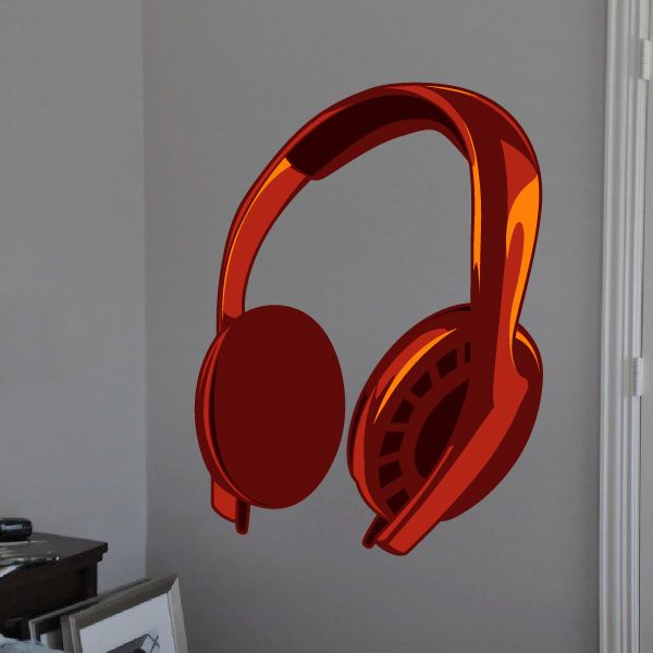 Image of Red Headphones Sticker