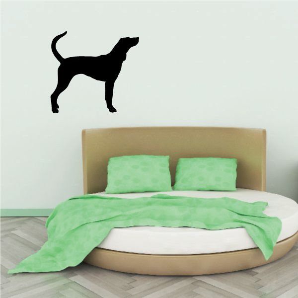 Black coonhound dog decal silhouette