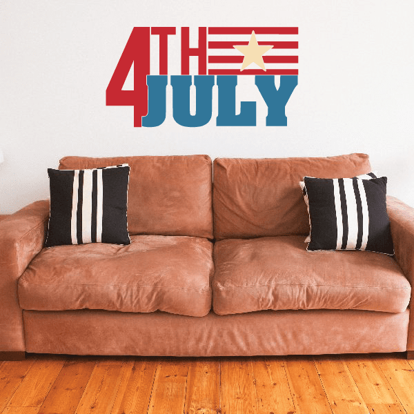 Image of Red Yellow Blue 4th Of July Single Star Flag Decal